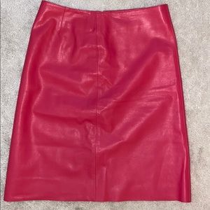 Pink leather skirt